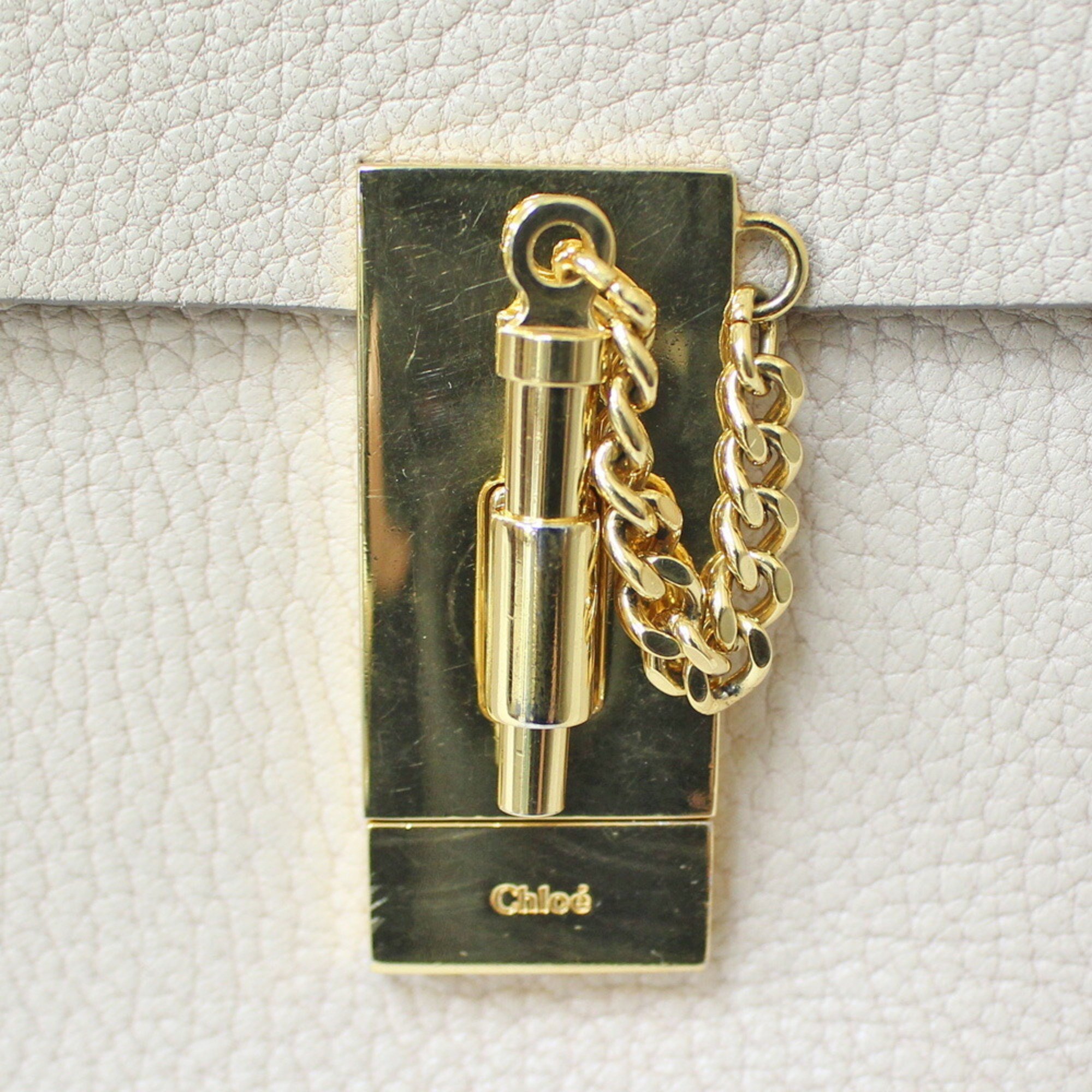 Chloé Chloe Shoulder Bag Leather Beige Ladies Chain BRB01000000002558