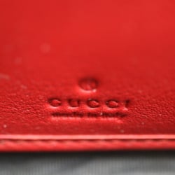 GUCCI Gucci Bamboo Long Wallet 453158 Leather Red Round