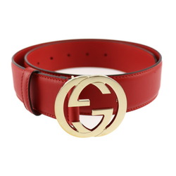 GUCCI Gucci Interlocking G Belt 546386 Size 70 Leather Red