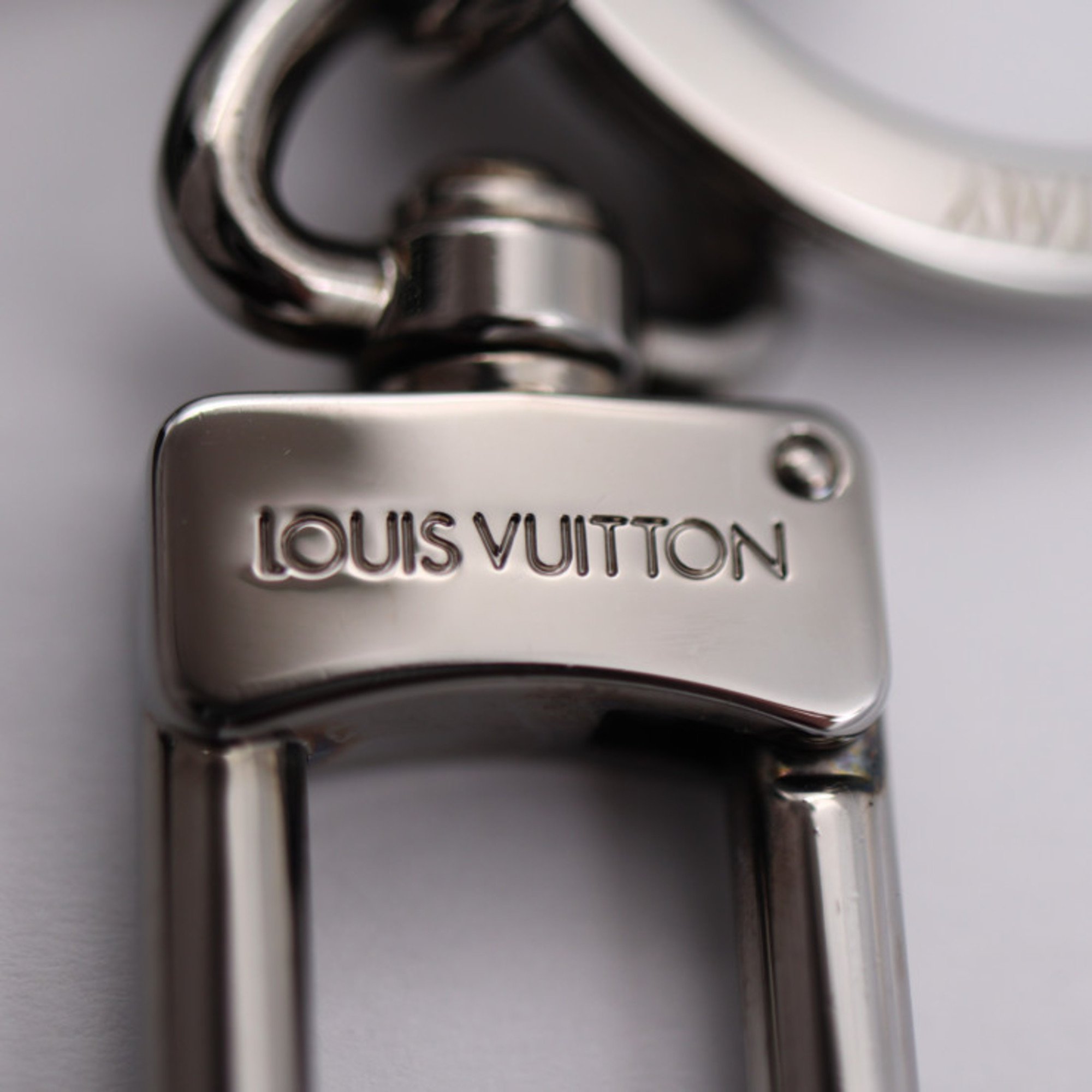 LOUIS VUITTON Louis Vuitton Portocle LV Rat Monogram Eclipse Keychain M68835 PVC Leather Black Gray White Keyring Bag Charm