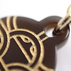 HERMES Earrings Chaine d'Ancre PM Metal Buffalo Horn Gold Brown Ear