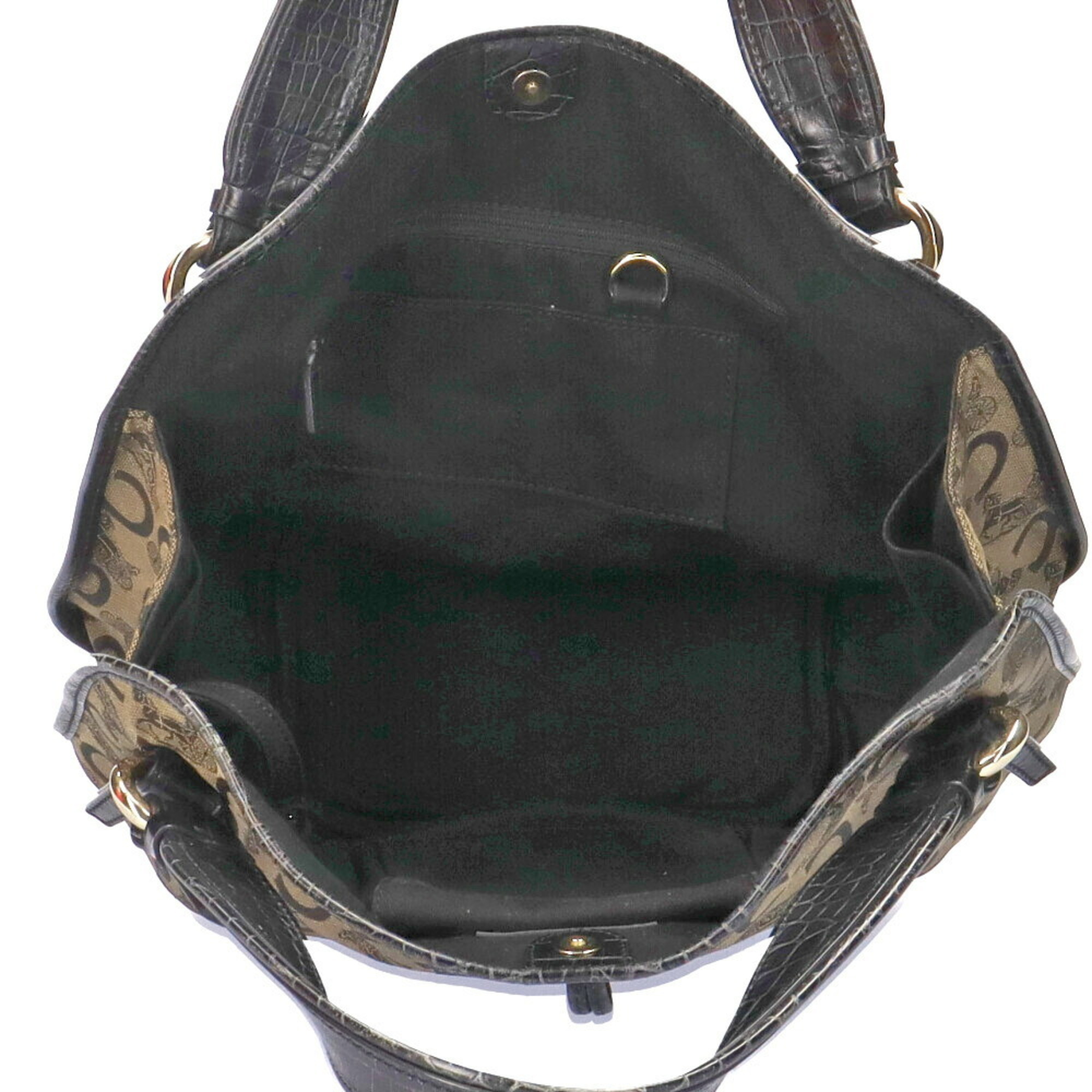 Celine C Macadam Bag Handbag Canvas Black Women's CELINE Carriage Pattern BRB00990000003249