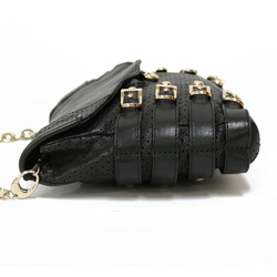 Jimmy Choo Shoulder Bag Leather Black Ladies JIMMY CHOO Chain BRB01000000003571