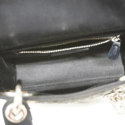 Christian Dior Handbag Cannage Lady Satin Navy Ladies
