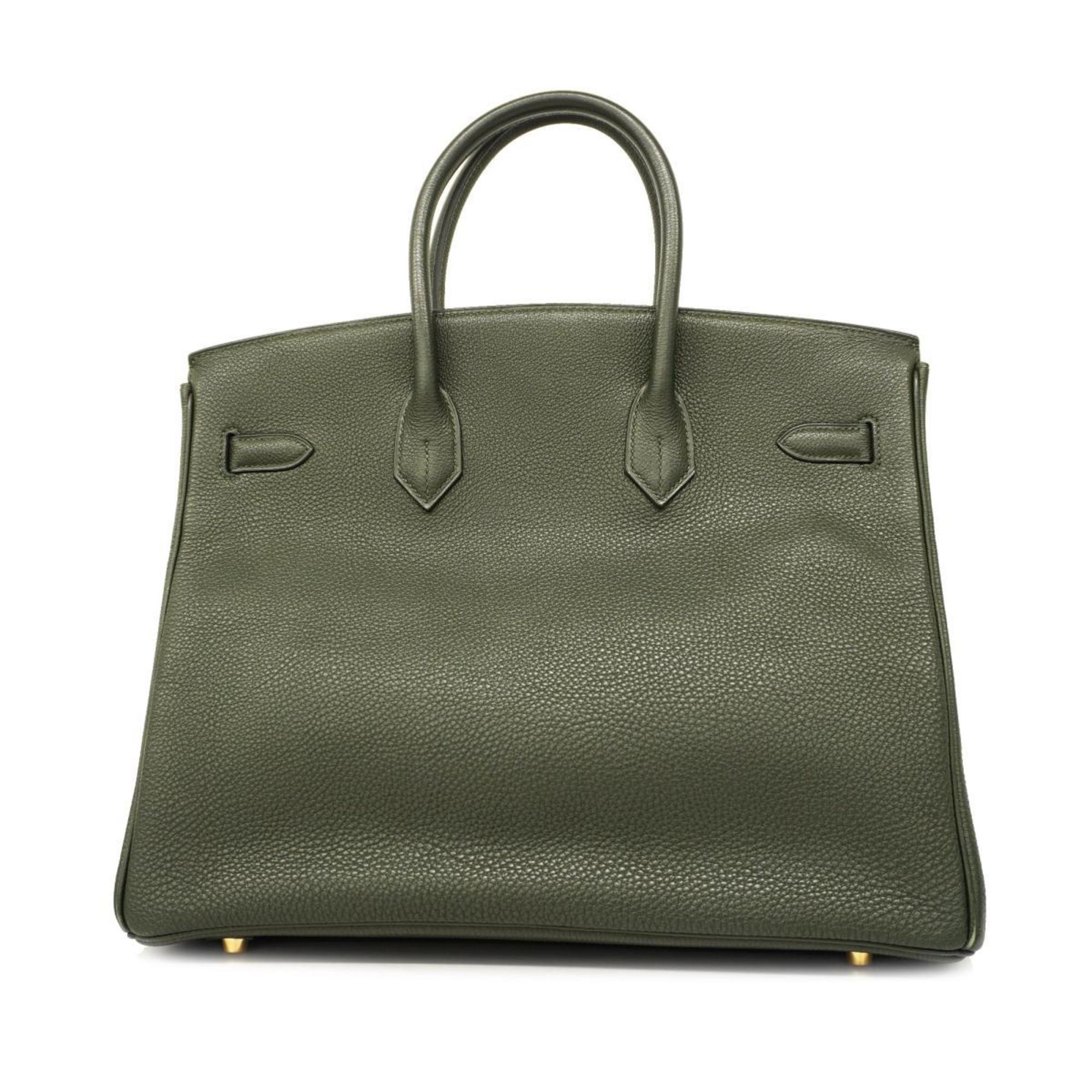 Hermes Handbag Birkin 35 □H Stamp Togo Green Ladies
