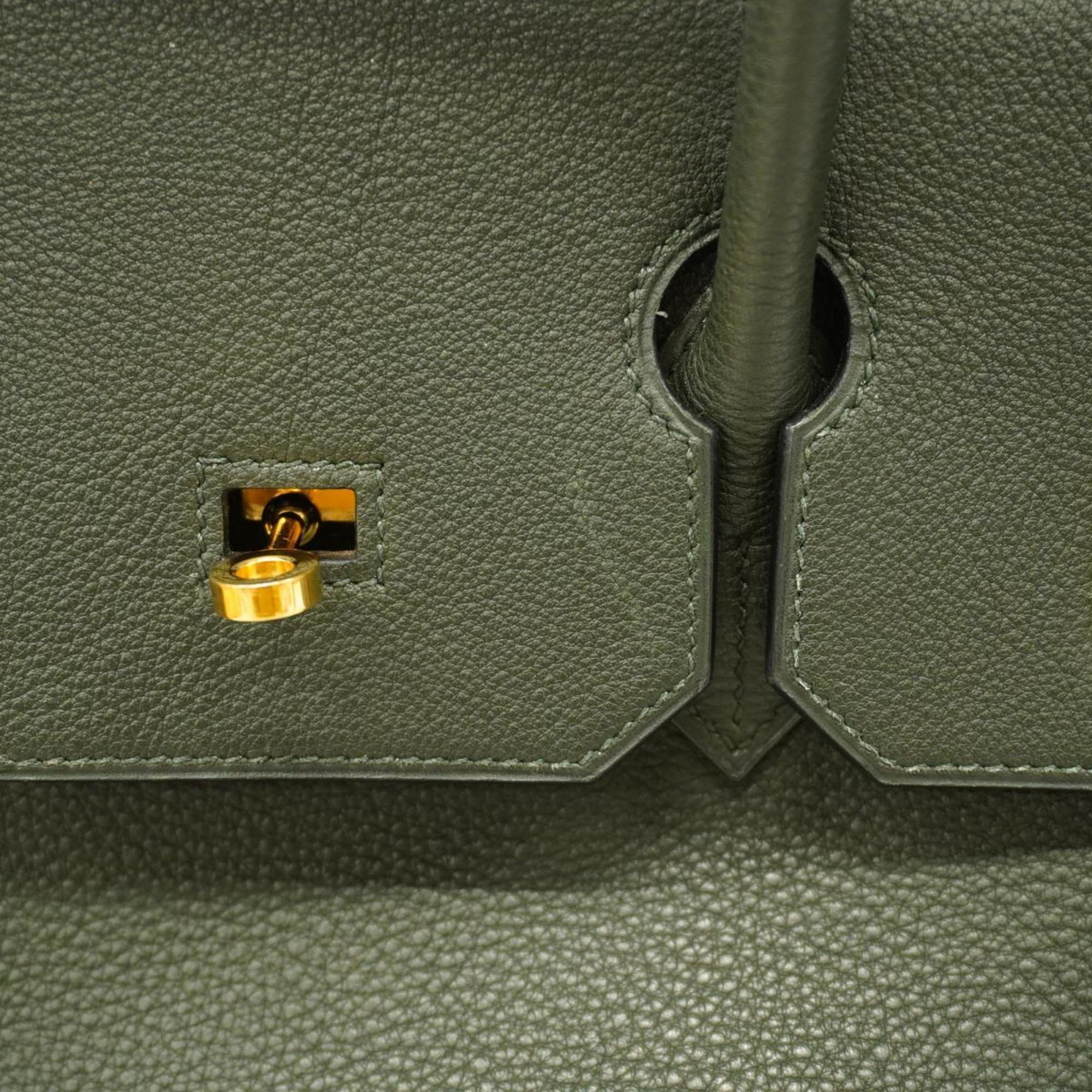 Hermes Handbag Birkin 35 □H Stamp Togo Green Ladies