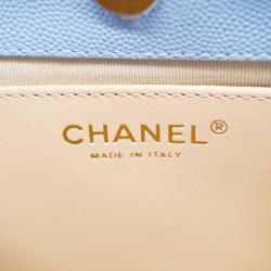 Chanel Shoulder Bag Matelasse Chain Caviar Skin Light Blue Ladies