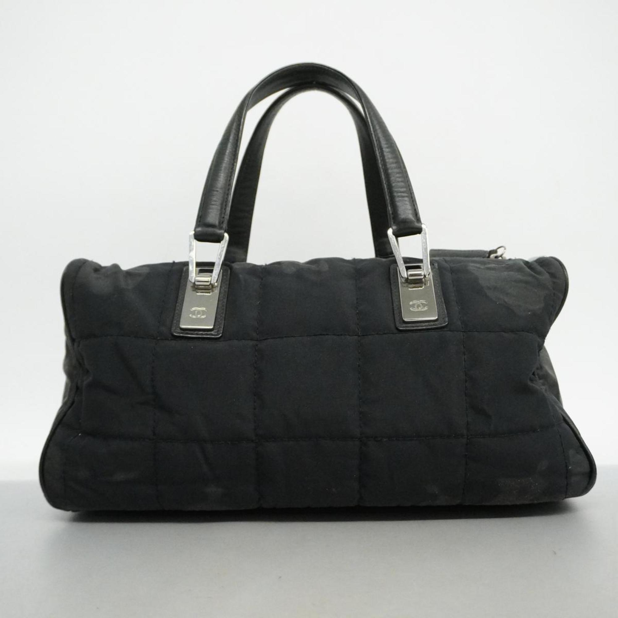 Chanel handbag chocolate bar nylon black ladies