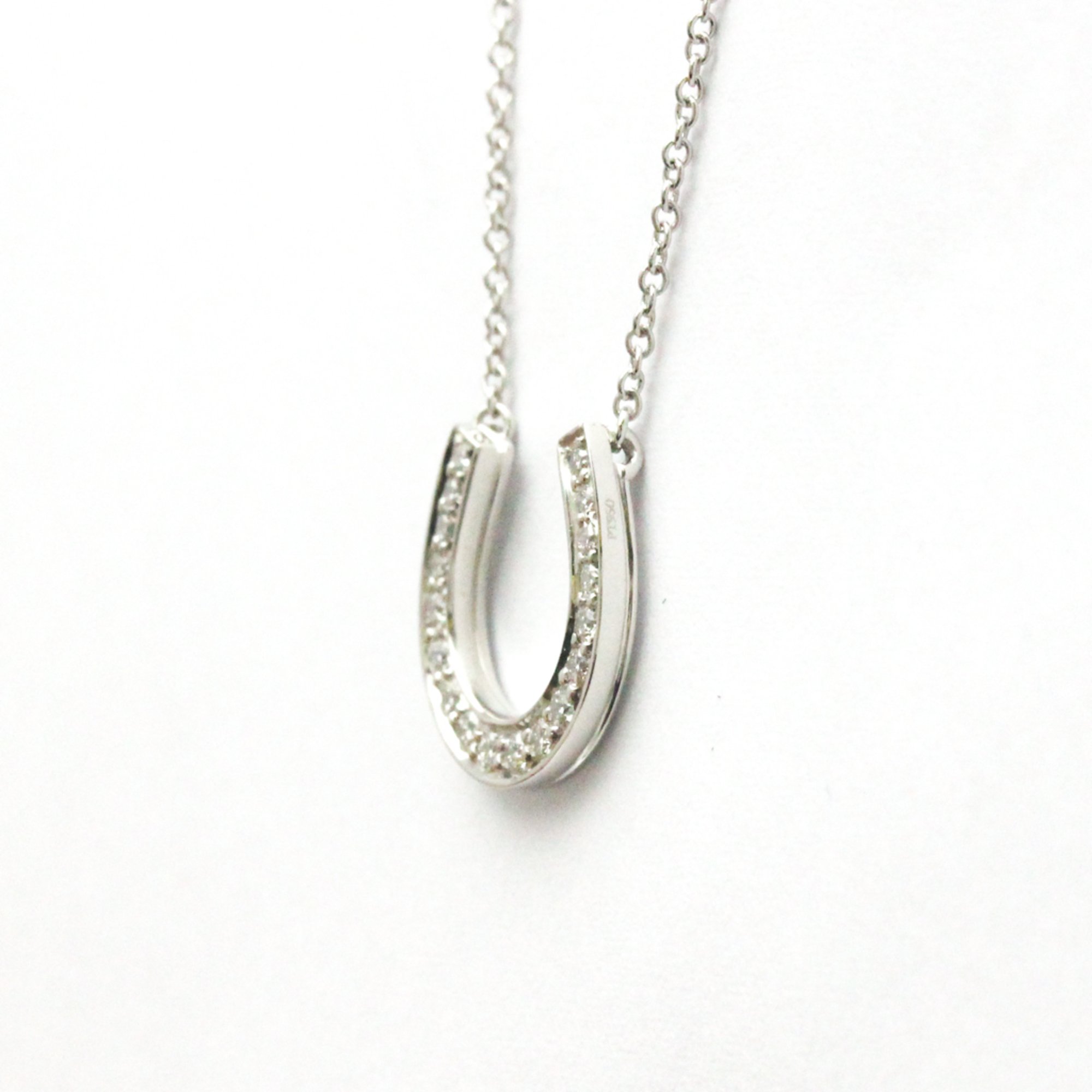 Tiffany Horseshoe Necklace Platinum Diamond Men,Women Fashion Pendant Necklace (Silver)