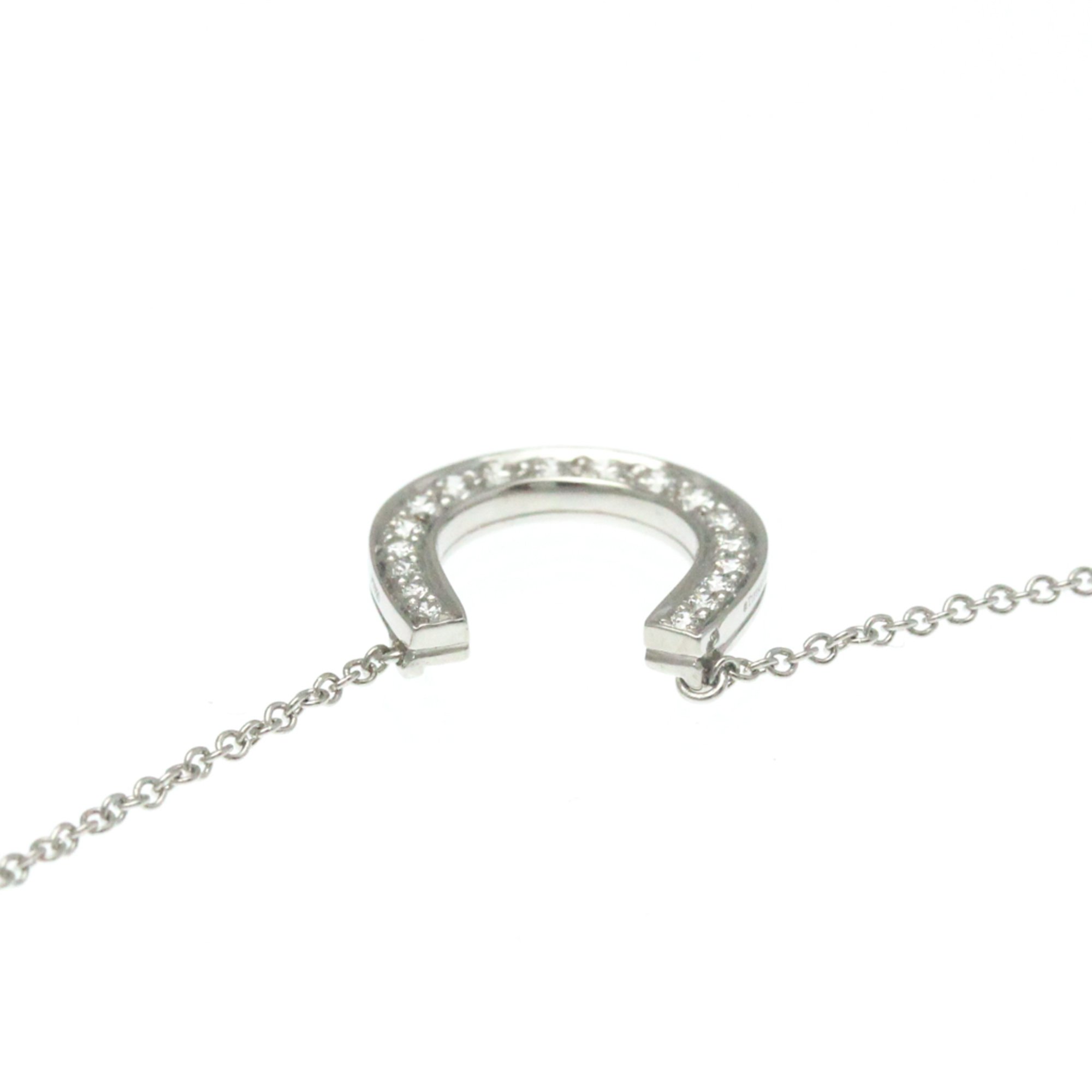 Tiffany Horseshoe Necklace Platinum Diamond Men,Women Fashion Pendant Necklace (Silver)