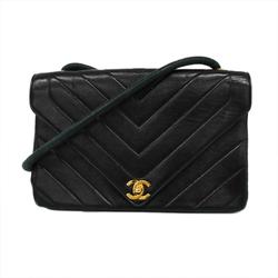 Chanel Shoulder Bag V Stitch Lambskin Black Ladies