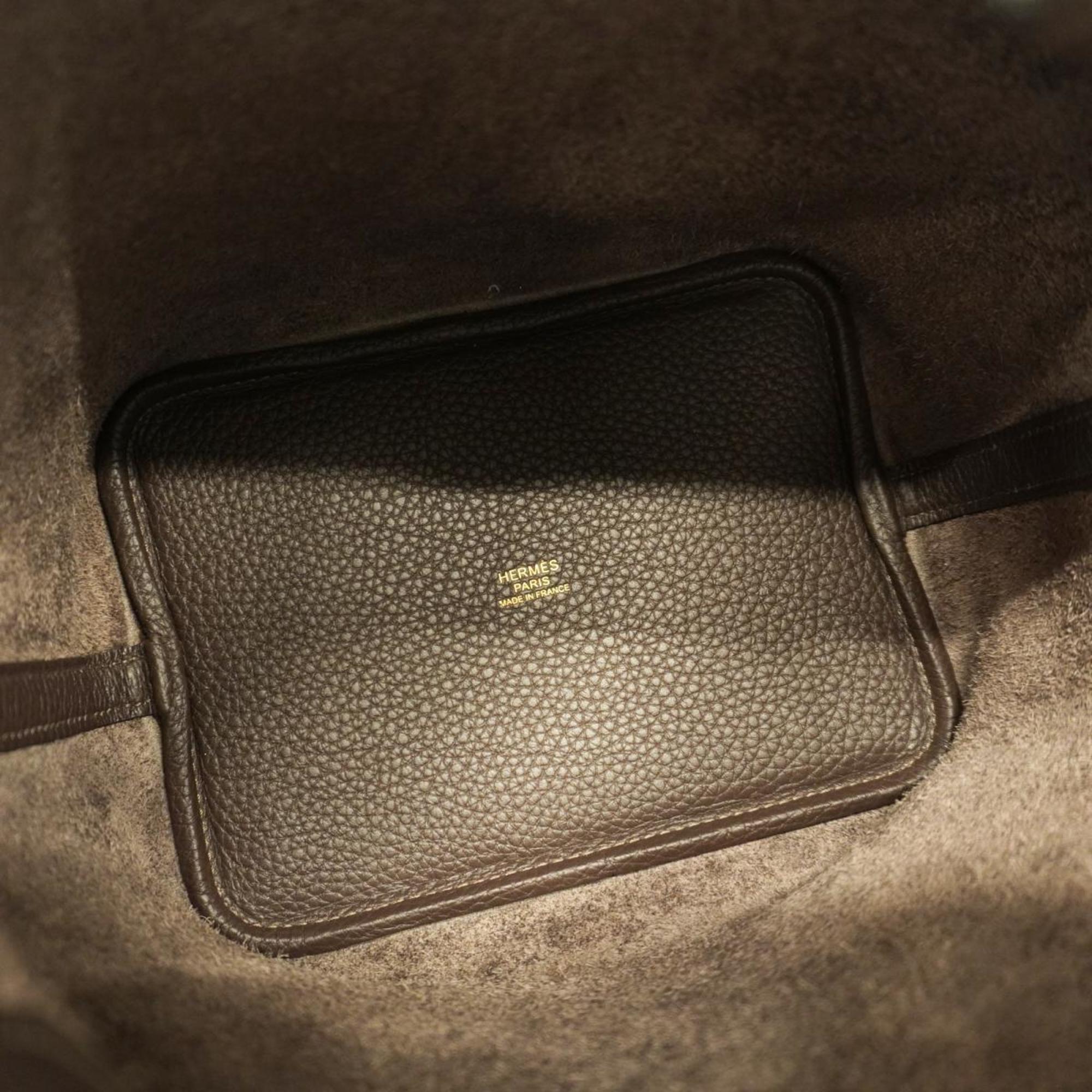 Hermes Handbag Picotan Lock PM B Engraved Taurillon Clemence Rouge Serie Ladies