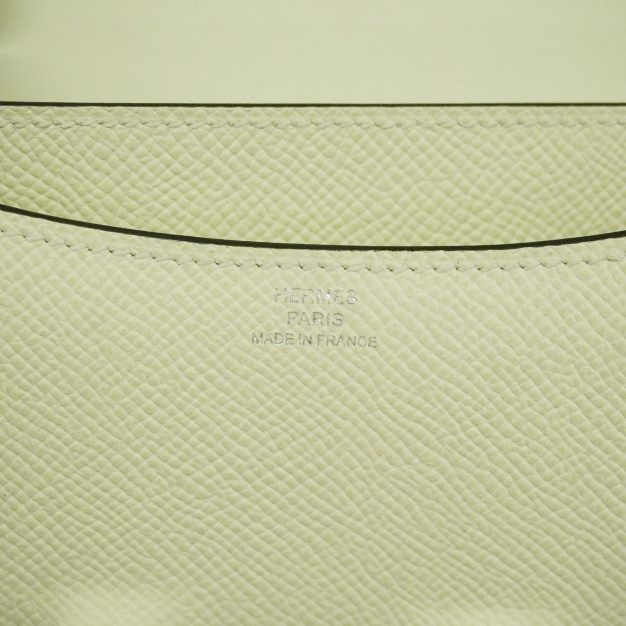 Hermes Shoulder Bag Constance 18 U Engraved Vaux Epson Vert Fizz Ladies