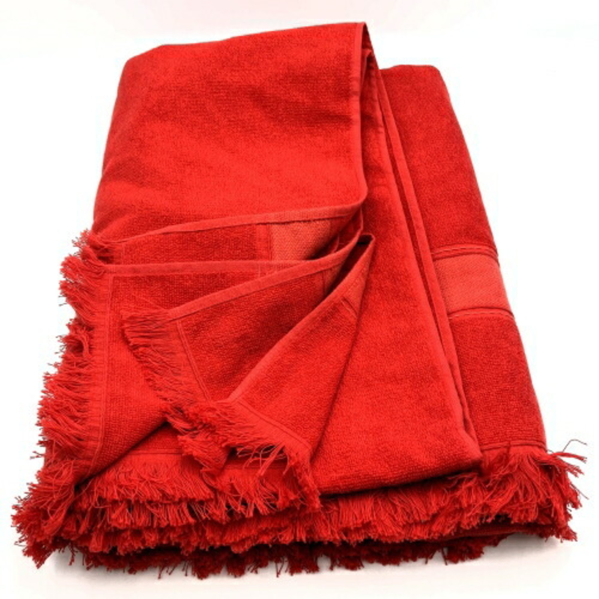 HERMES Blanket Towel Stole Red Cotton Women's Men's Accessories Fashion USED ITKYHW0WHBHS