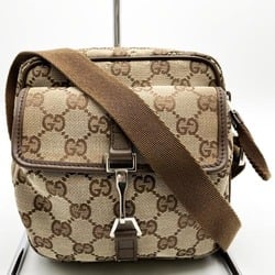 GUCCI Gucci GG pattern shoulder bag brown canvas ladies men 90470 USED IT758CRR42W0