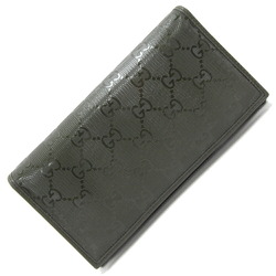 Gucci Bifold Long Wallet GG Implement 245908 Dark Khaki PVC Leather Pattern Men's GUCCI