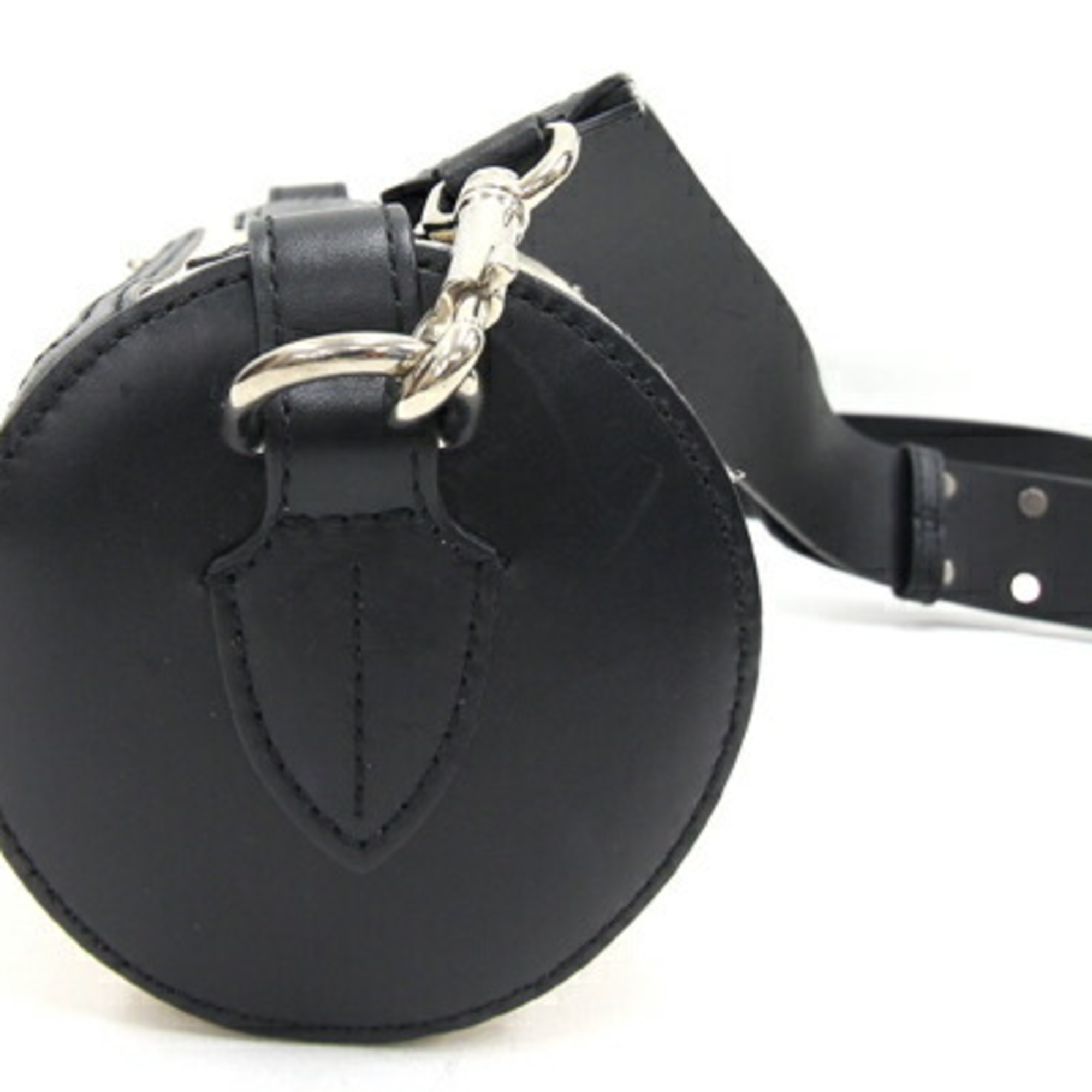 Burberry Handbag Natural Black Canvas Leather Shoulder Bag Ladies Cylinder Drum BURBERRY