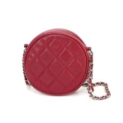 CHANEL Matelasse Chain Shoulder Bag Caviar Skin Red