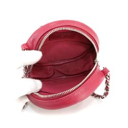 CHANEL Matelasse Chain Shoulder Bag Caviar Skin Red