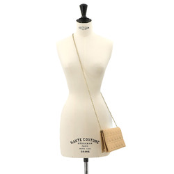 Christian Dior Lady Chain Shoulder Bag Leather Beige M1922OCAL
