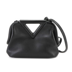 Bottega Veneta BOTTEGA VENETA Triangle Point Small Shoulder Bag Leather Black 658476