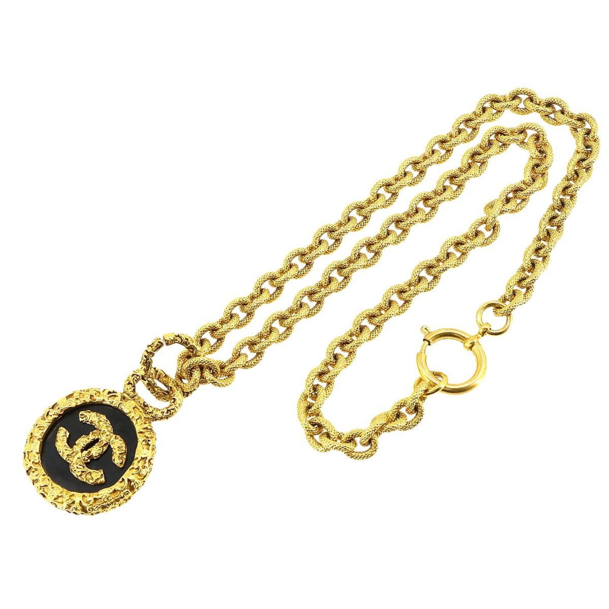CHANEL Cocomark Lava Necklace Gold 93A