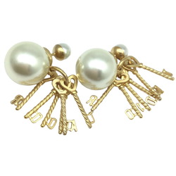 Christian Dior DIOR J'ADIOR Earrings Under Bra Gali Key Motif Plated GP Gold Accessories Women's