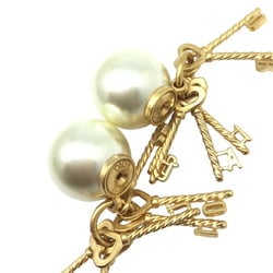Christian Dior DIOR J'ADIOR Earrings Under Bra Gali Pearl Fake Key Motif Plated GP Gold Accessories Women's