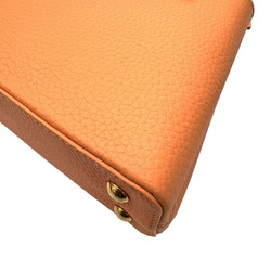 LOUIS VUITTON Capucines MINI M22606 RFID IC Chip Taurillon Leather Handbag Shoulder Bag Pink Orange Ladies