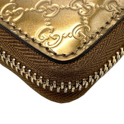 GUCCI Gucci Round Long Wallet Micro Guccisima Gold 308005