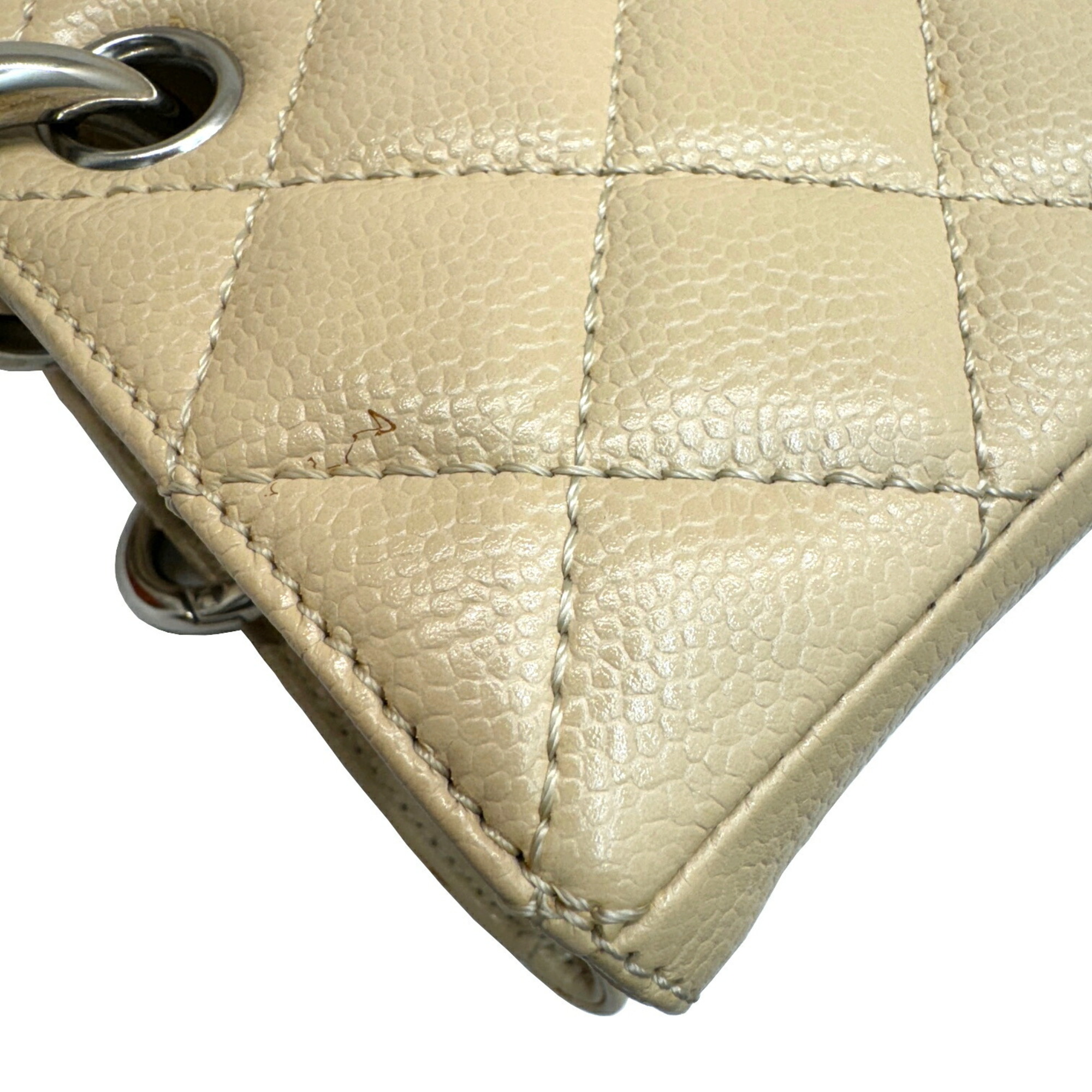 CHANEL Matelasse Chain Tote GST Shoulder Bag G50995 Caviar Skin Beige Ladies 1