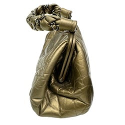 CHANEL Matelasse Handbag Bag Lambskin Metallic Gold No. 10 Ladies