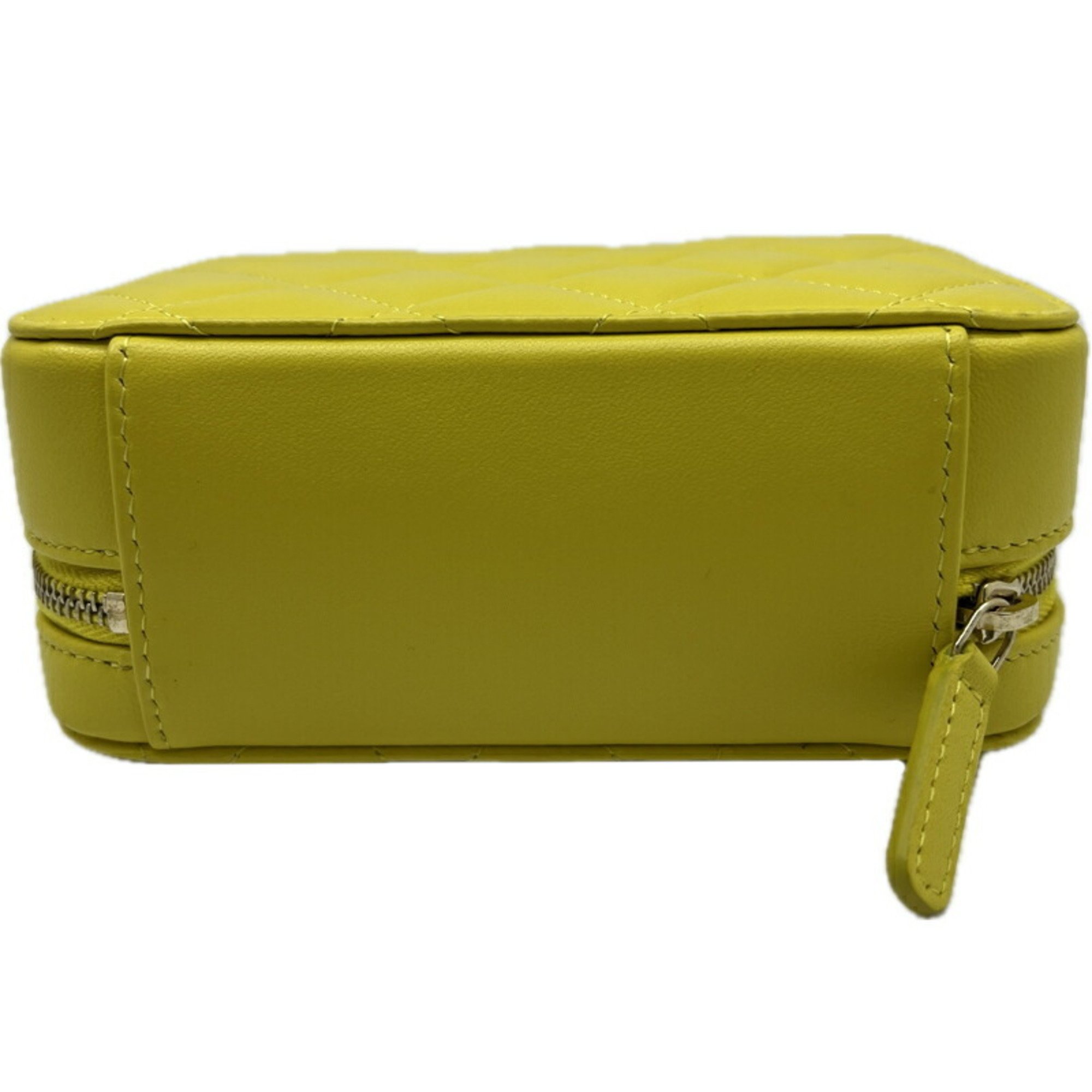 CHANEL Timeless Classic Bag Ball Chain AP2463 Yellow Handbag Wallet