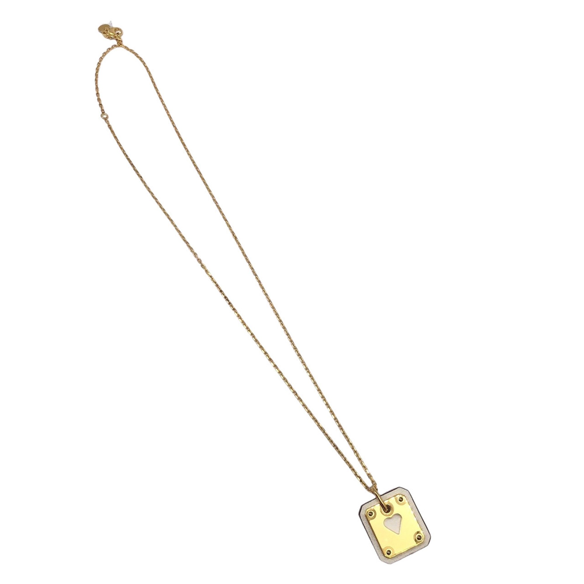 HERMES Ass de Coeur PM Ace of Heart Necklace Y Engraved (2020) Gold Accessory Fashion Women's Wrapping