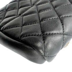 CHANEL Mademoiselle Bowling Bag Shoulder Handbag Lambskin Black No. 15 Chain Coco Mark Quilted Ladies