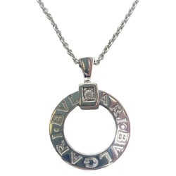 BVLGARI Bvlgari Circle Necklace K18WG 1P Diamond Silver Women's