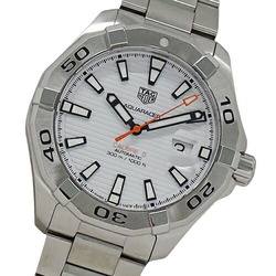 TAG Heuer Aquaracer WAY2013 BA0927 Watch Men's Brand Caliber 5 Date Automatic Winding AT Stainless Steel SS Silver White Polished