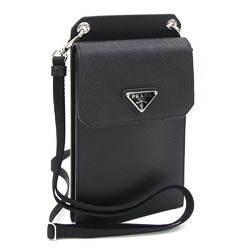 Prada Shoulder Bag 2ZH068 Black Leather Smartphone Case Pochette Women's Men's PRADA