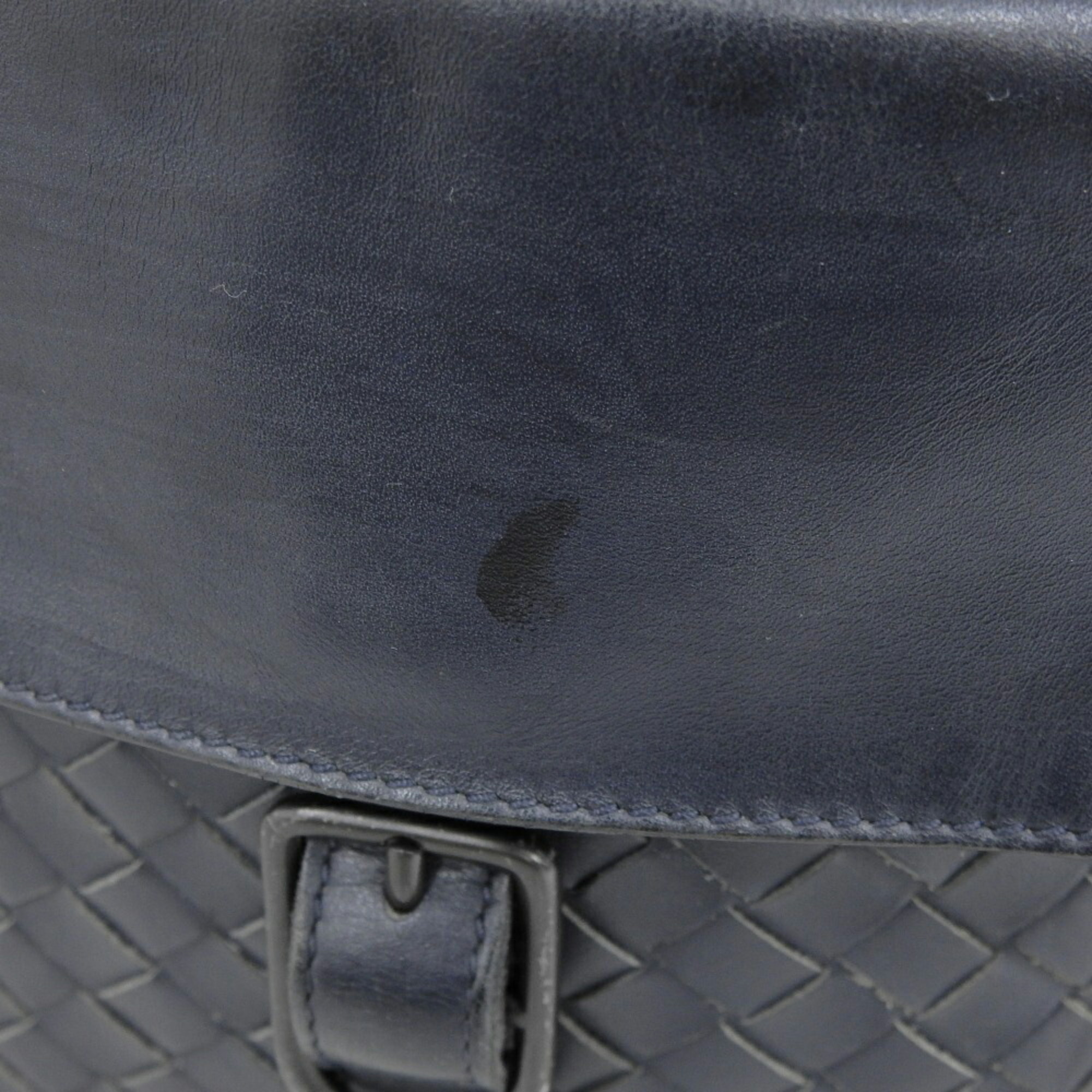 Bottega Veneta BOTTEGA VENETA Intrecciato Shoulder Bag Leather Navy 113092
