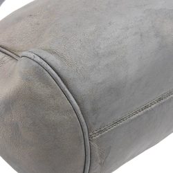 LOEWE Anagram Handbag Leather Metallic Gray