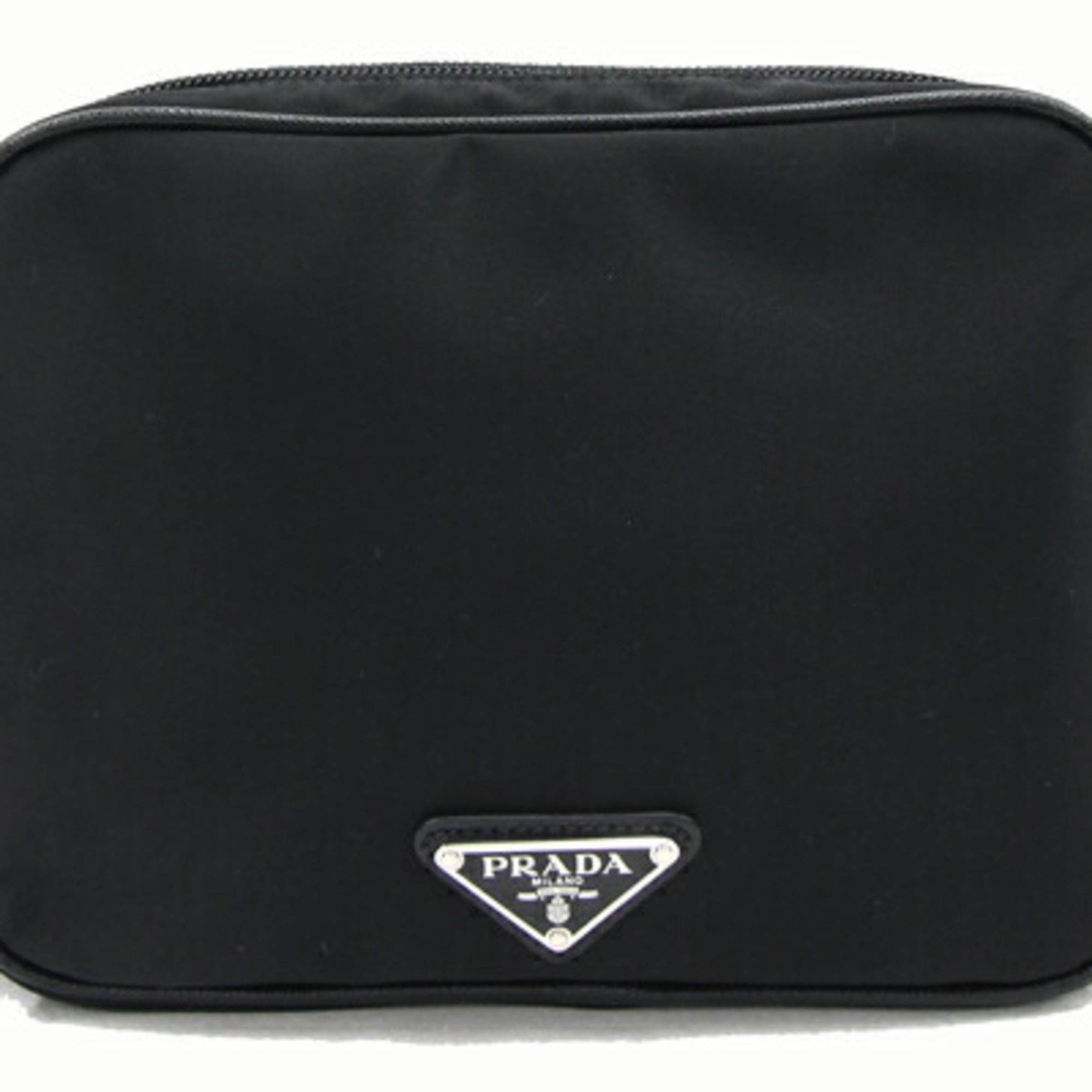 Prada shoulder bag 2VH144 black nylon leather men's women's pochette PRADA