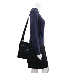 Prada Shoulder Bag 2VH053 Black Nylon Leather Square Men's Women's PRADA