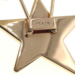 Prada Key Ring 1PP049 Yellow Leather Metal Star Keychain Men's Women's PRADA