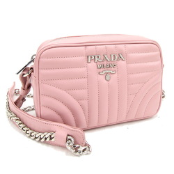 Prada Shoulder Bag Diagram 1BH083 Pink Leather Chain Pochette Small Ladies PRADA
