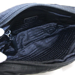 Prada Shoulder Bag 1BC167 Black Nylon Leather Metal Applique Animal Heart Ladies PRADA