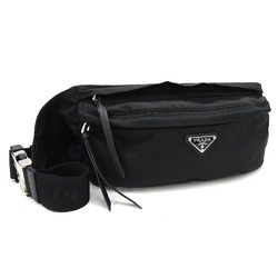 Prada Waist Bag 1BL034 Black Nylon Leather Body Pouch Belt Buckle Ladies Men PRADA