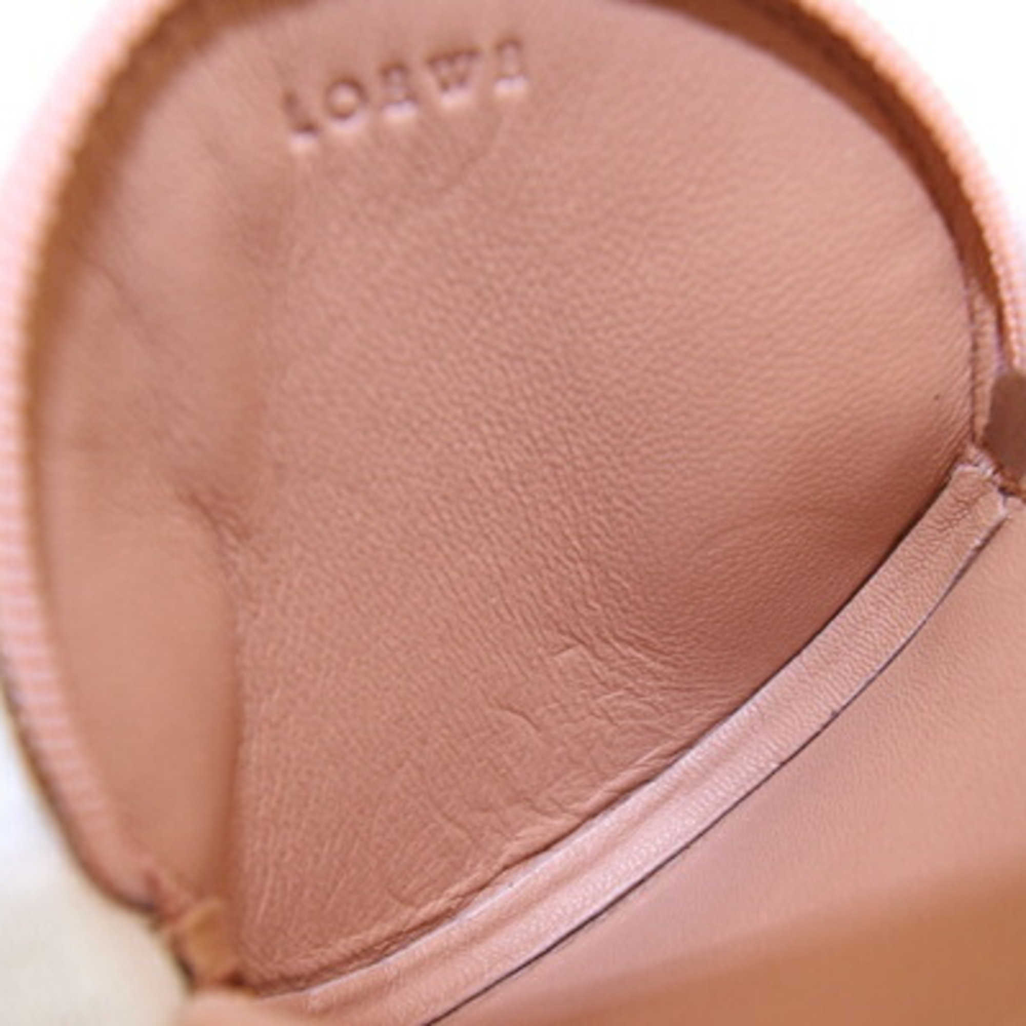 LOEWE Coin Case Anagram Pink Beige Leather Wallet Ladies