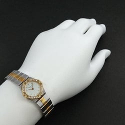 Chopard St. Moritz Combi 8067/11 Diamond Bezel Ladies Watch White Dial YG Yellow Gold Quartz