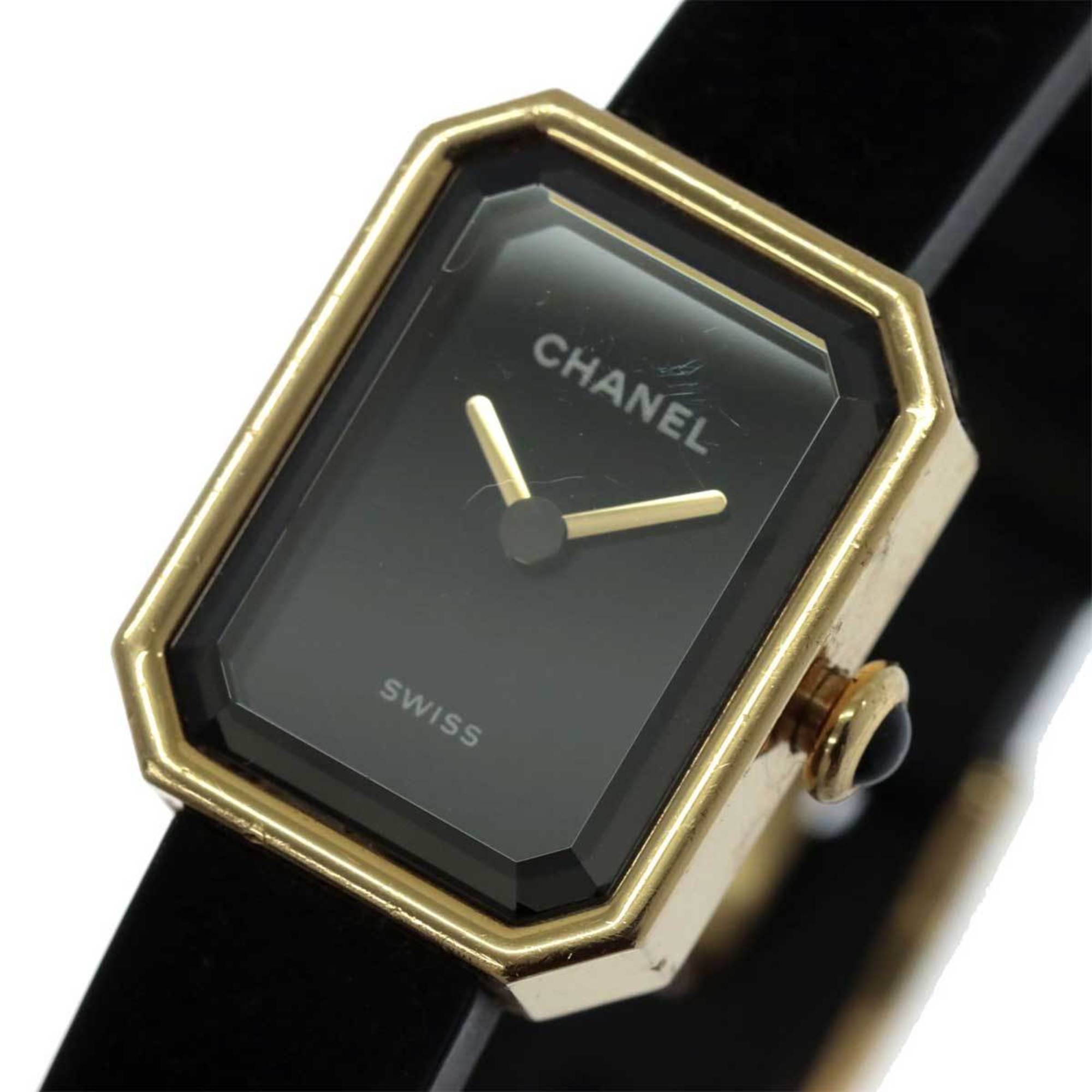 CHANEL Premiere Velvet H6125 Women's Watch Black Dial K18YG Yellow Gold Quartz