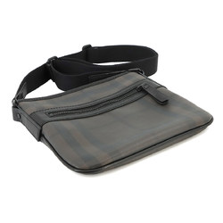 Burberry BURBERRY London Check Shoulder Bag PVC Leather Brown Black Hardware 3689639